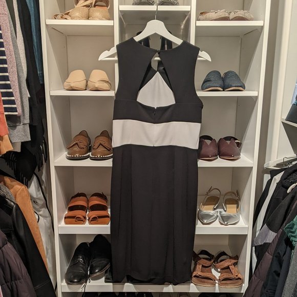 Calvin Klein Color Block Scuba Crepe Sheath Dress - Picture 3 of 3